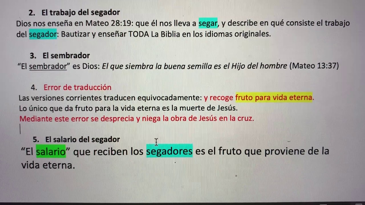 Salario de segadores. Juan 4:36-38 - YouTube