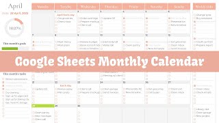 Monthly Calendar in Google Sheets — With Task Tracker & Auto Filled Annual Calendar
