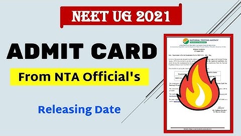 Neet 2021 Admit Card Releasing Date || Official From NTA || Neet Exam 2021