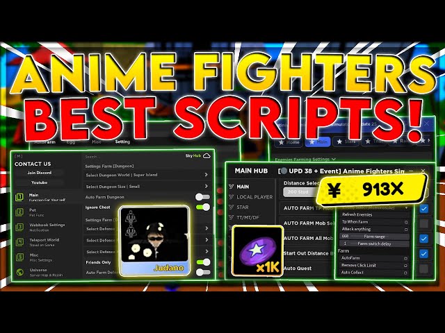 Anime Fighters Free Roblox Script - Auto Farm, Kill All Mobs, Infinite Yen