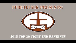 2015 Fantasy Football Top 20 TE Rankings