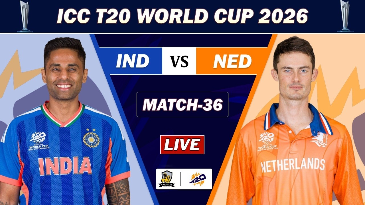 LIVE : INDIA VS NETHERLANDS MATCH 36 LIVE | IND VS NED ICC T20 WORLD CUP MATCH COMMENTARY | NED BAT