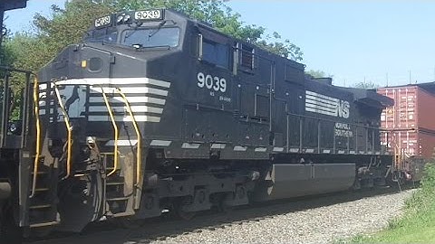 BNSF 7006 w/ NS Power Leads a Stack Train, 5/21/16