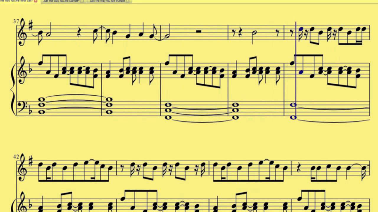 sheet bend Tenor Sax Just The Way You Are Bruno Mars