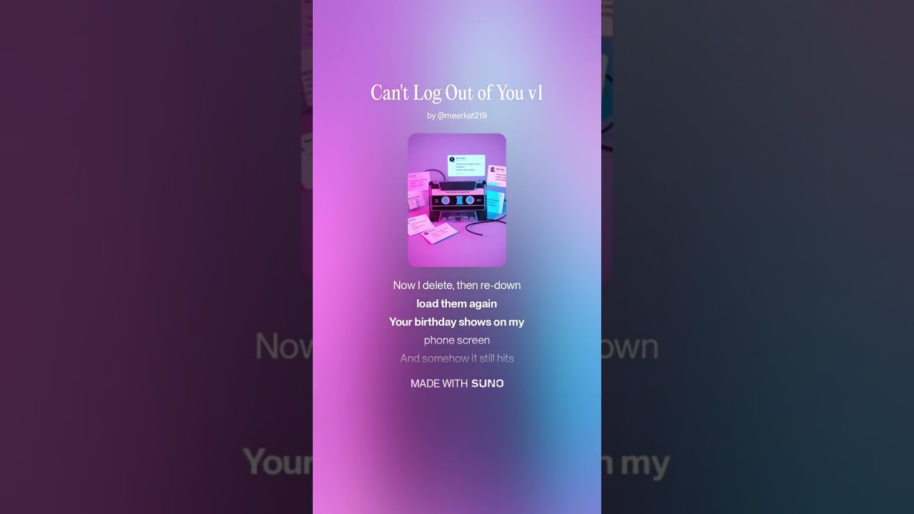 Can't Log out of you  v1 wrote this song  after my bad break up with my ex