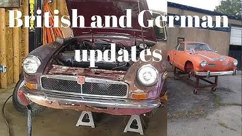 1974 MGB GT steering rack leak repair and 1974 VW karmann ghia update. Video 416