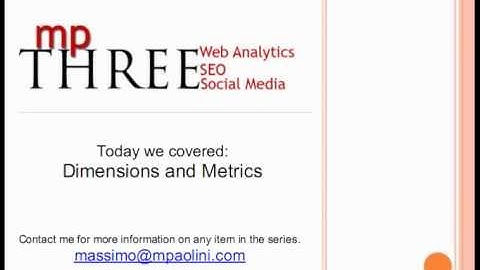Web Analytics - Dimensions and Metrics