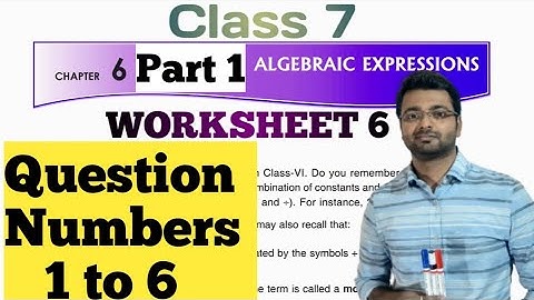 D.A.V. Math | Class 7 | Ch-6 | Algebraic_Expression |Worksheet 6 | Q. No.1-6 | By Art Of Mathematica