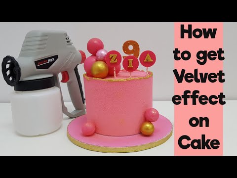 How to achieve Velvet effect on Cakes || Chocolate Velour Spray Gun || Chocolate Spray Gun