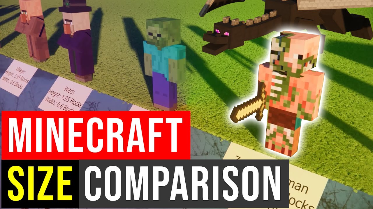 Minecraft Size Comparison [Mobs] - YouTube