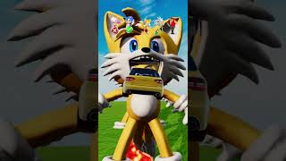 Help Sonic and Friends Jump Over Tails mouth and Cross Lava Course🔥🦊 #shorts #sonic #beamngdrive