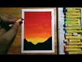 Easy Oil Pastel Sunset Drawing for Beginners | Step-by-Step Tutorial