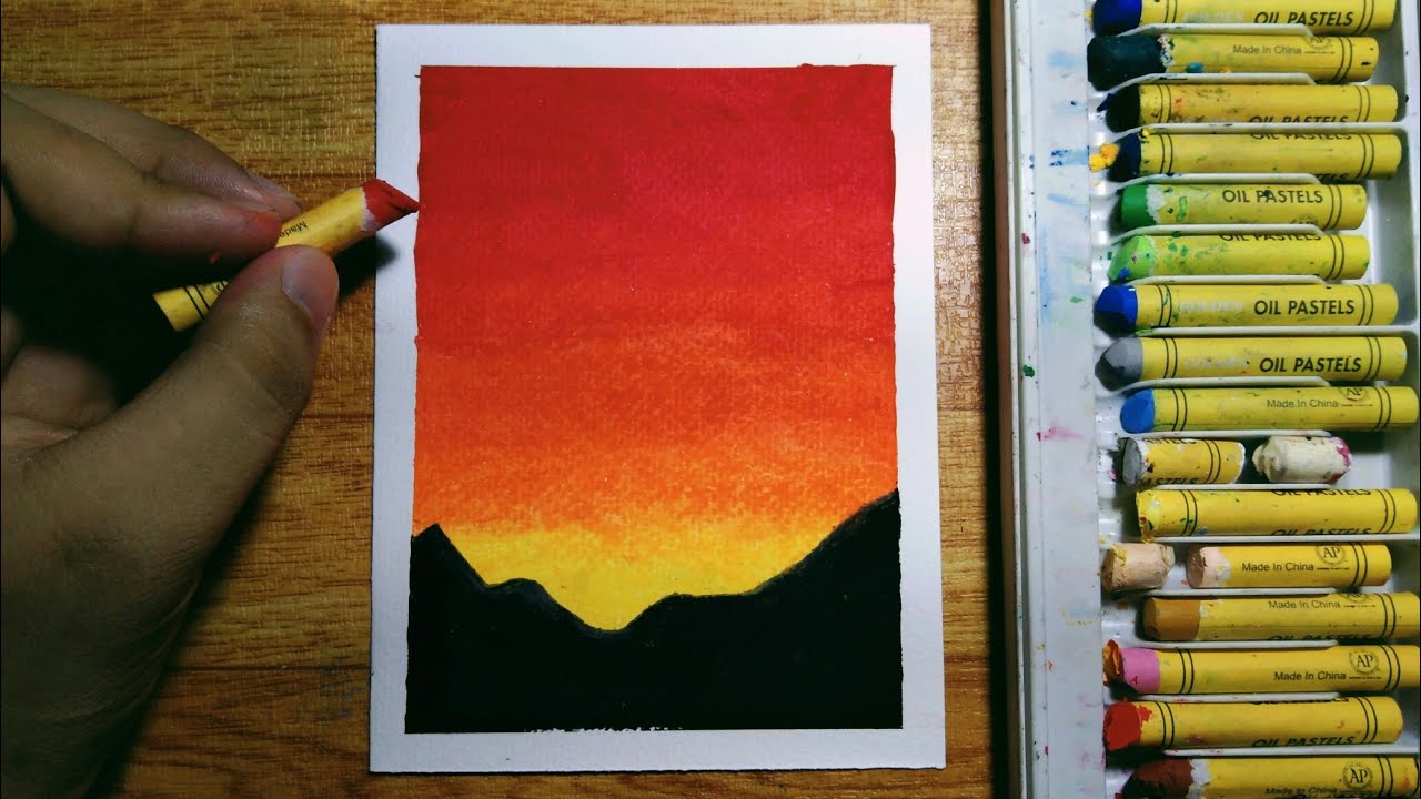 sunset scenery drawing with oil pastel for beginners step by step #short |  sunset scenery drawing with oil pastel for beginners step by step #short # drawing #oilpastel #sunset #howtodraw #deawforkids #art #painting