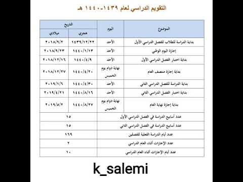 التقويم الدراسي للسنوات الخمس القادمة ( ١٤٣٨ - ١٤٤٣ ) في ...