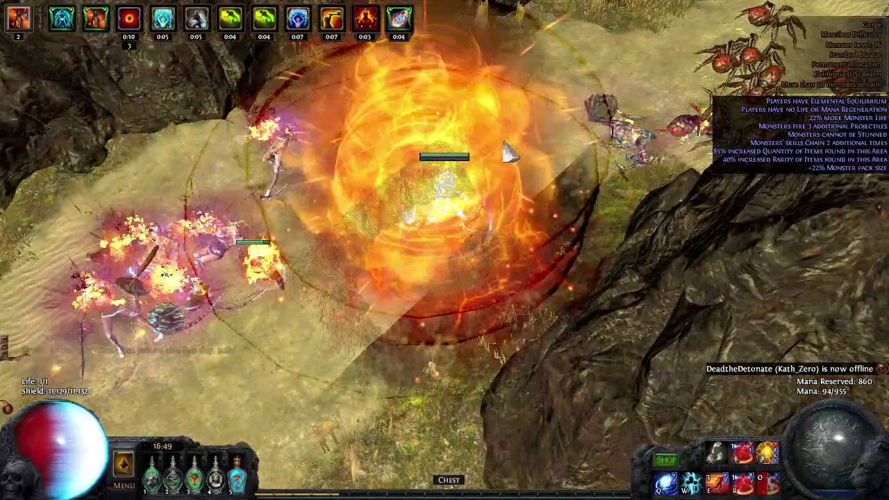 Path of Exile 2 minute Run Vaal Righteous Fire build