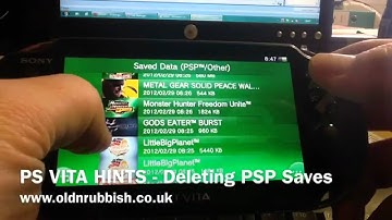 OnR PS Vita Hints - Deleting PSP Saves