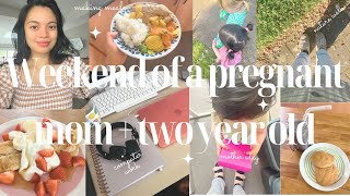 Realistic weekend of a pregnant mom with a 2 year old | cook, clean, family time