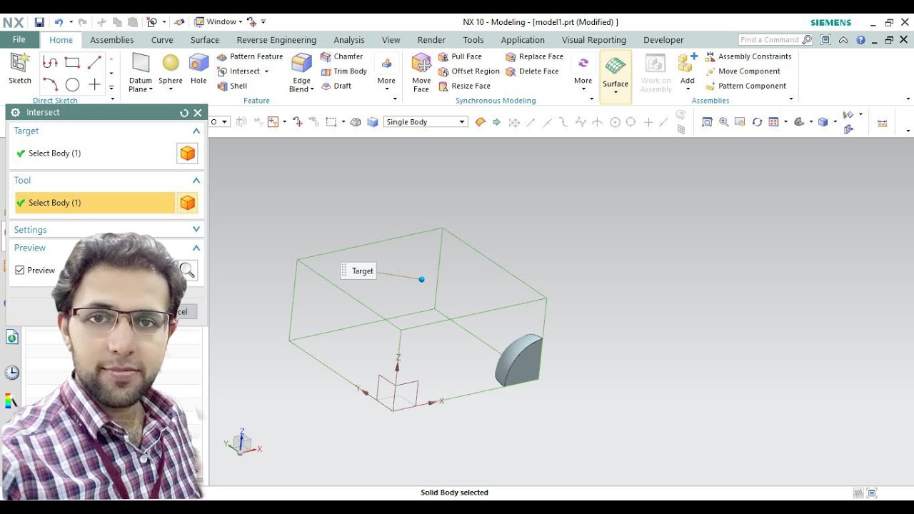 NX | Extrude Revolve Block Sphere Cylinder Cone Subtract Unite ...