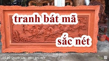 Tranh mã đáo thành công gỗ hương đỏ sắc nét, giá 15tr500