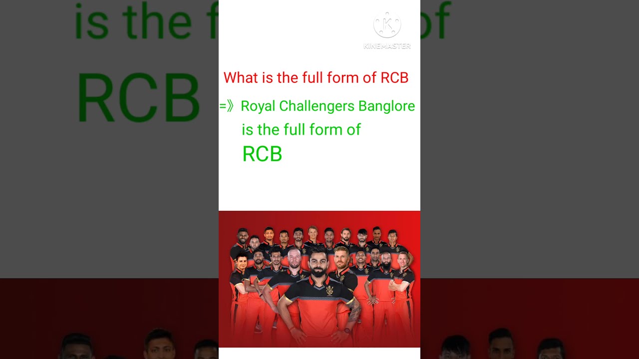 Full Form Full Form Of RCB YouTube Full Form Full Form Of RCB YouTube