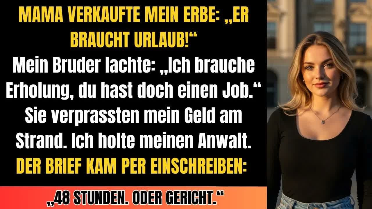 Meine Mutter verkaufte mein Erbe für den Urlaub meines Bruders – Dann gab mein Anwalt ihnen 48 Std..