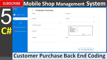 5. Mobile Shop Management System in C# - Customer Purchase Back End Coding