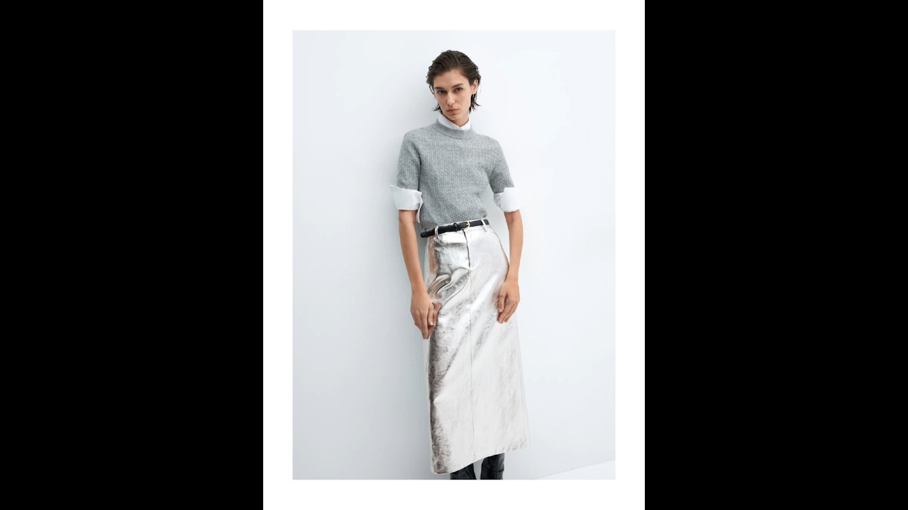 6 образов с юбкой металлик 