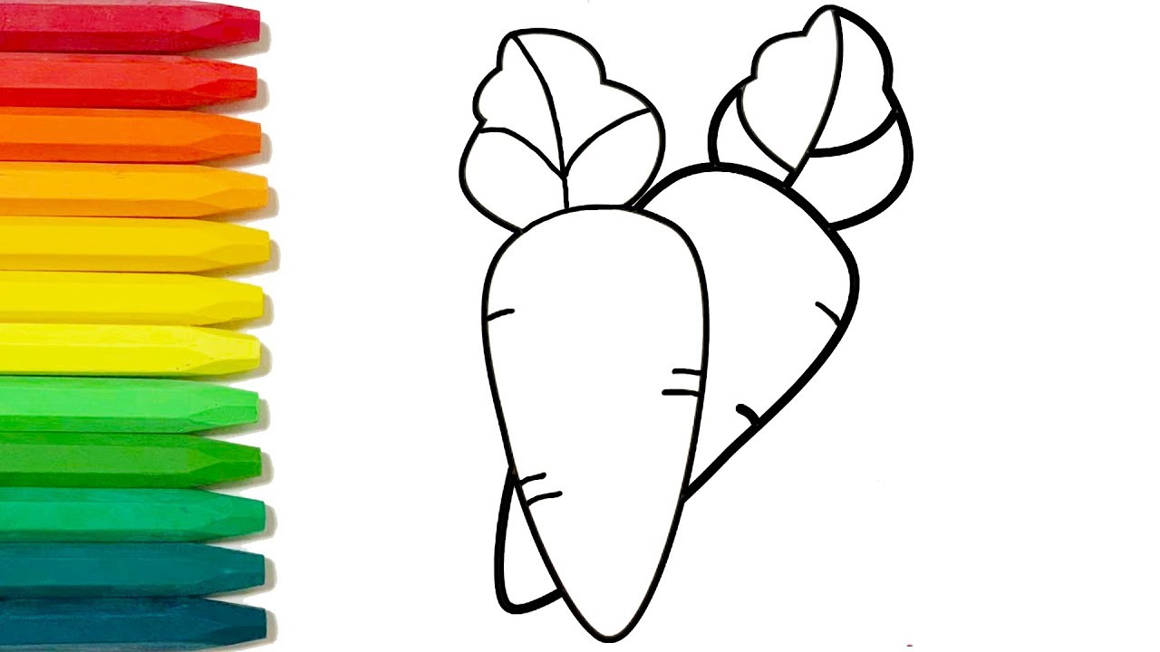 Coloring Pages for Kids: Carrot | Easy Drawing for Kids - YouTube