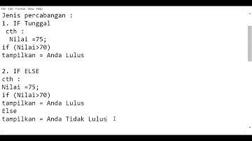 Bahasa C : Percabangan IF-ELSE