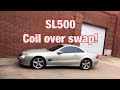 Mercedes sl500 with strutmasters coil overs home garage install