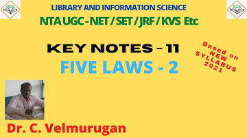 Five Laws of Library Science: Part - 2: For NTA UGC-NET/SET/JRF/KVS Ets