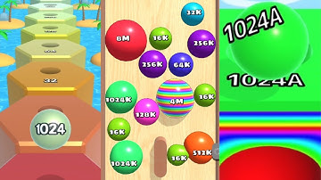Ball Run 2048 vs Ball Run Infinity vs 2048 Runner Balls Satisfying all levels gameplay walkthrough👌