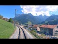 ★ 4K 🇨🇭 Montreux - Zweisimmen cab ride, Switzerland Goldenpass [09.2023] Führerstandsmitfahrt