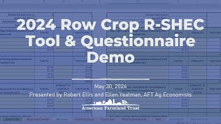 2024 Row Crop R-SHEC Questionnaire & Tool Demo