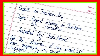 report writing on teacher