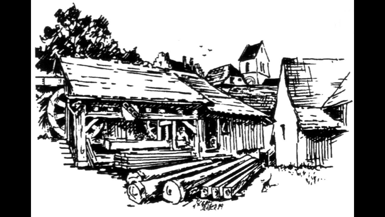 Uf dr olte Sagi Wasserkraft Sägewerk Oltingen BL 1988