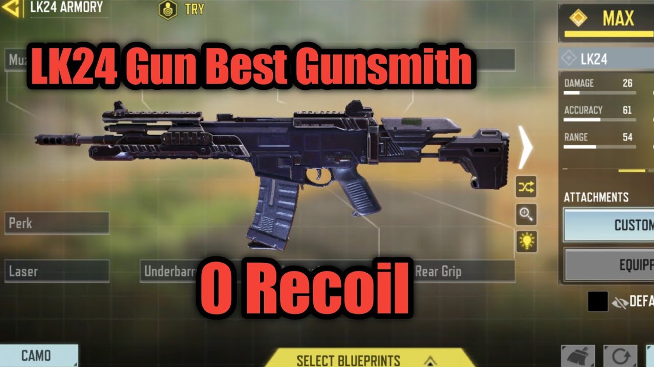 LK24 Gun Best Gunsmith build setup in codm LK24 best attachment