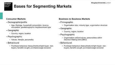 BM7017 Global Marketing Management Session 3 Part 1 - Market Segmentation