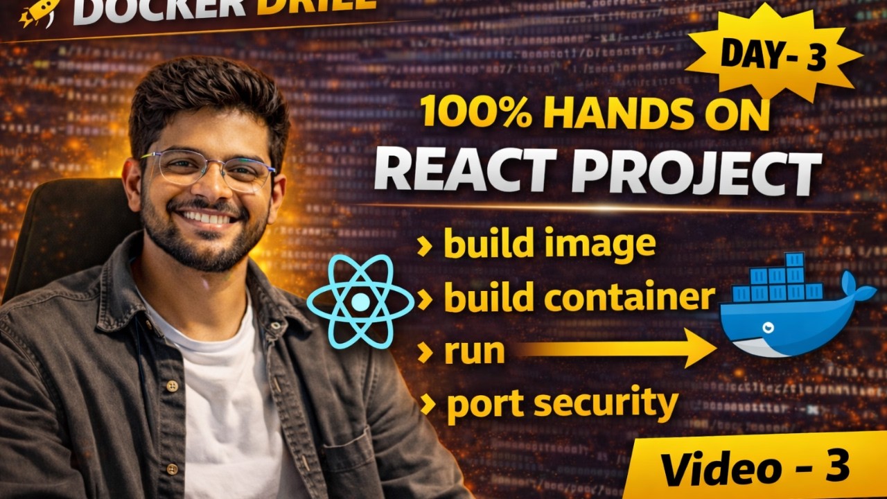 Live Docker Drill Day-3 🔥 | Build & Deploy React App with Docker (End ...