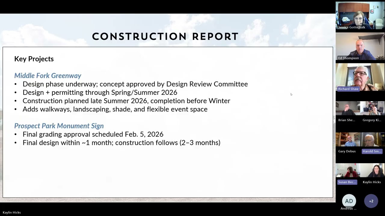 February 12 2026: Sterling Ranch CAB Construction Committee Meeting