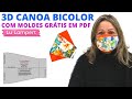 MÁSCARA 3D CANOA BICOLOR COM MOLDES GRÁTIS EM PDF - Lu Lampert