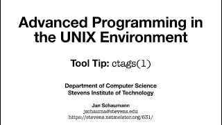 Advanced Programming in the UNIX Environment: Tool Tip: ctags(1)