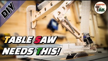Now my Table Saw is Safer and Cleaner! /⚡Building The Best Overarm Dust Collection /DIY /Woodworking