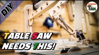 Now my Table Saw is Safer and Cleaner! /⚡Building The Best Overarm Dust Collection /DIY /Woodworking