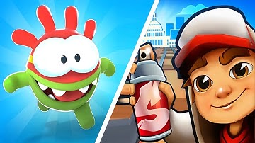 Om Nom Run Vs Subway Surfers Gameplay 4K