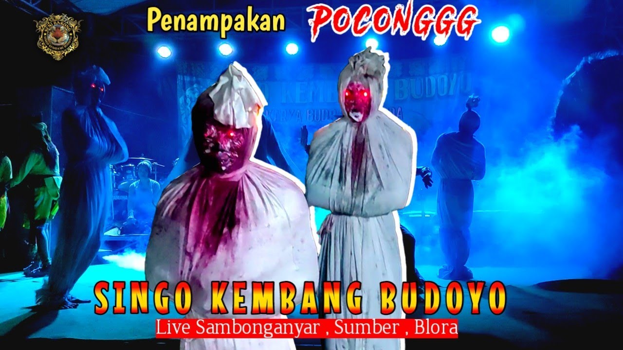 Munculnya Sosok Pocong Wajah Seram Seni Barong Singo Kembang Budoyo Sambonganyar 2022