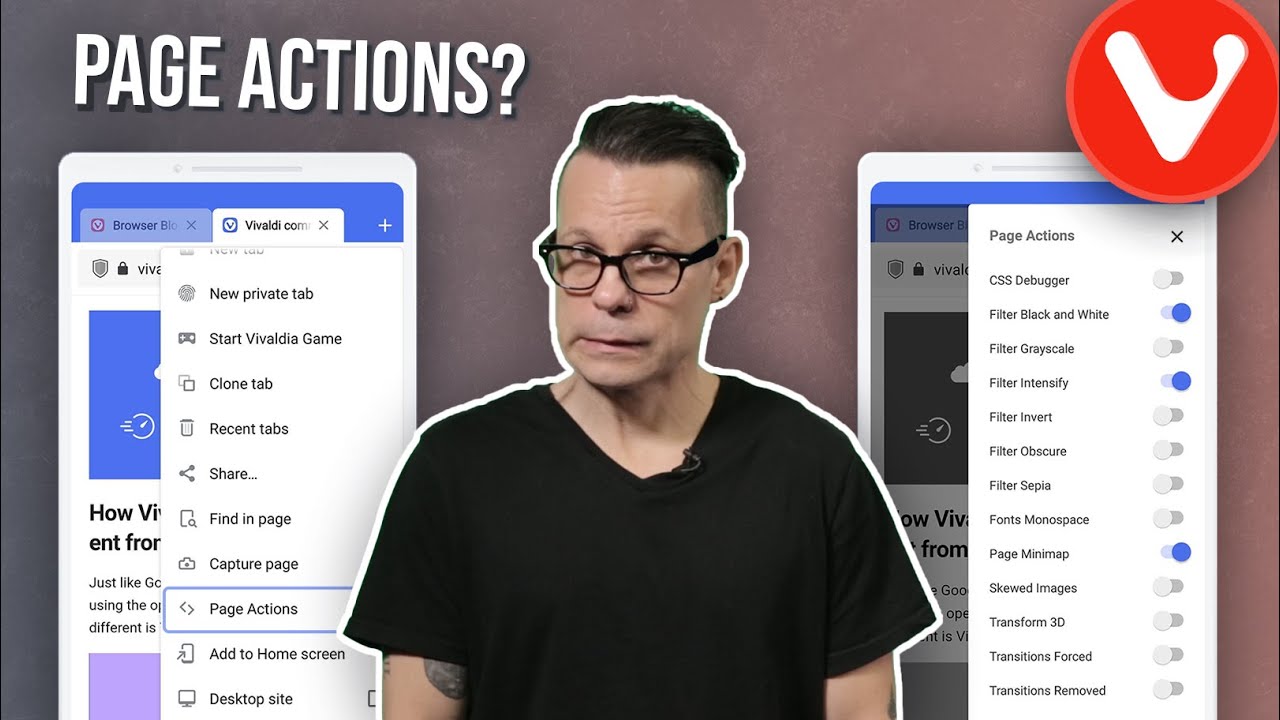 How to use Vivaldi Page Actions - YouTube