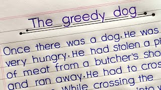 The Greedy Dog || English Short Moral Story || Neat and Clean Handwriting ||