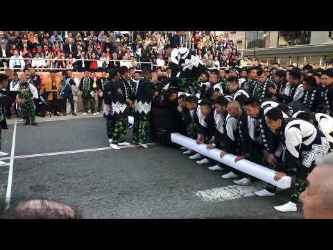 道後秋祭り けんか神輿 築山 vs 道後村 2019 本宮 2戦目