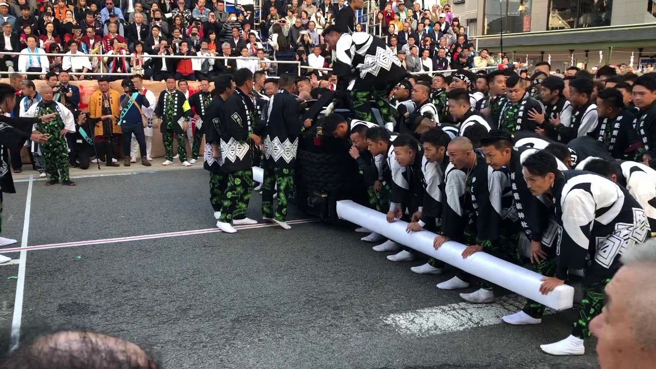 道後秋祭り けんか神輿 築山 vs 道後村 2019 本宮 2戦目